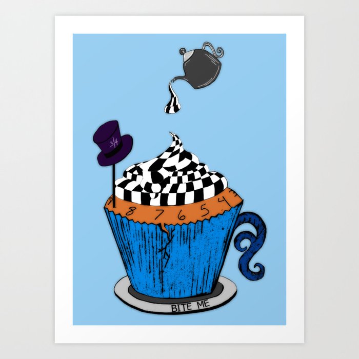 Alice In Wonderland Abstract Cupcake Art Print By Layneandrews