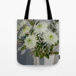 White Chrysanthemums Tote Bag