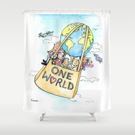 One World Together Eco Art Shower Curtain