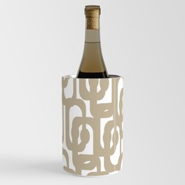 Mid Century Modern Loop Pattern in Flax and White Wine Chiller