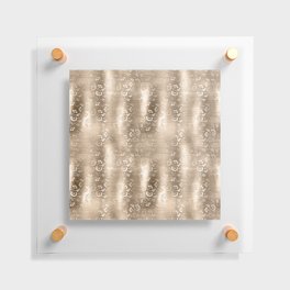 Soft Gold Floral Brushed Metal Texture Floating Acrylic Print
