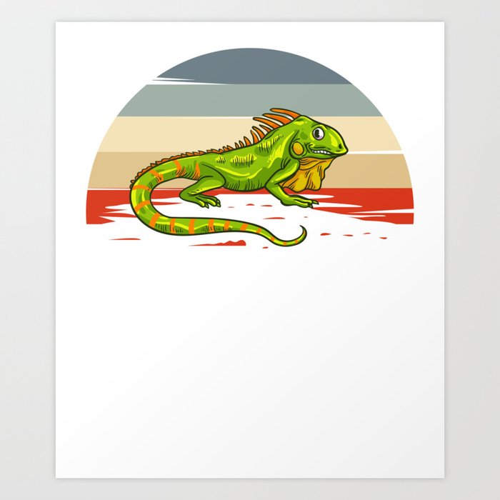 Green Iguana Lizard Cage Hunting Reptile Art Print
