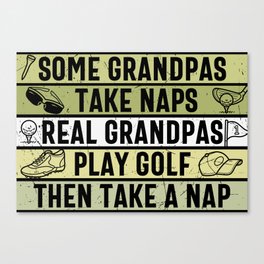 Funny Golf Lover Grandpa Canvas Print