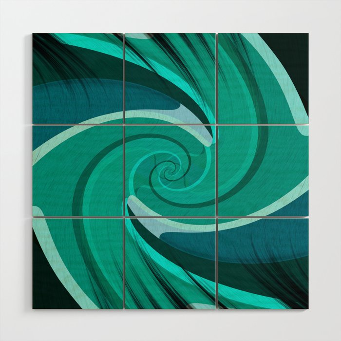 Wrapped in Ribbons: Blue/Green Wood Wall Art
