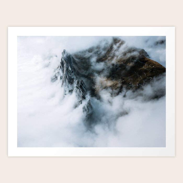 Moody Switzerland Mountain Peaks Landscape Photography Art Print By Regnumsaturni Society6