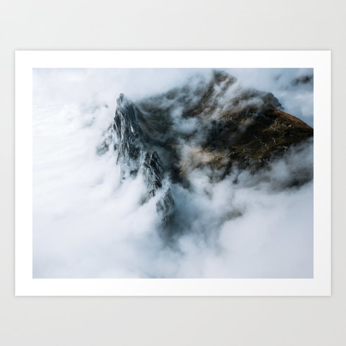 Moody Switzerland Mountain Peaks - Landscape Photography Art Print