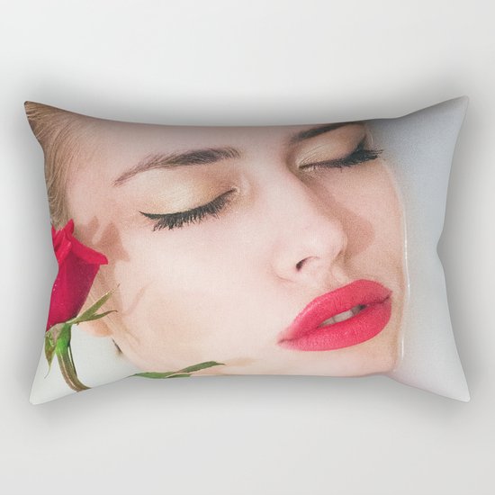 Red lips Rectangular Pillow