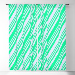 [ Thumbnail: Green & Lavender Colored Striped Pattern Blackout Curtain ]