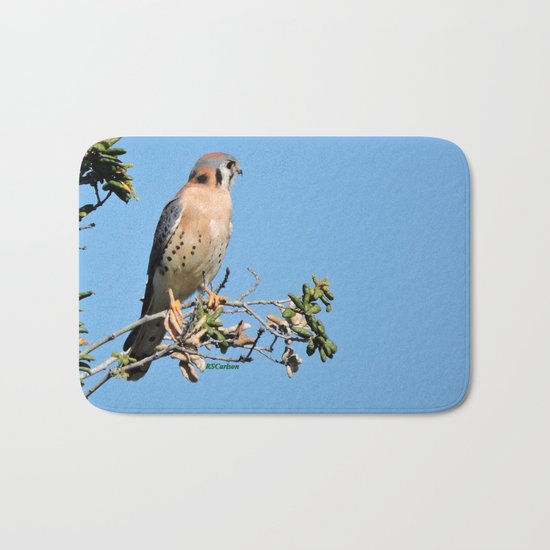 American Kestrel on Watch in La Verne Bath Mat