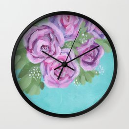 Rose Blooms Wall Clock