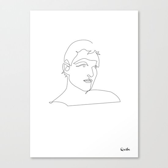 One line Blade Runner Roy Baty (Rutger Hauer) Cocteau style Canvas Print