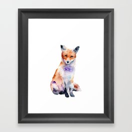 Woodland Fox Watercolor Framed Art Print