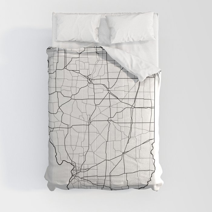 Illinois White Map Comforter