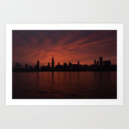 Silhouette Chicago Art Print