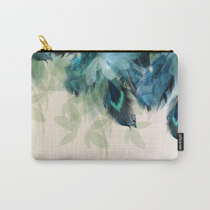 Beautiful Peacock Feathers Carry-All Pouch