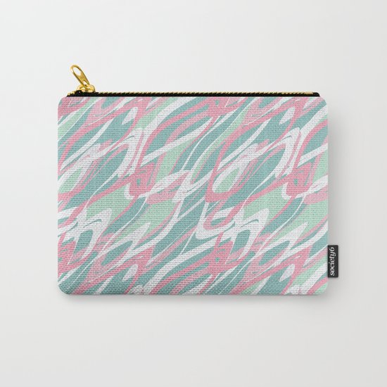 Abstract pink turquoise waves . Carry-All Pouch
