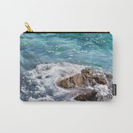 Blue Aegean Sea And Volcanic Rock Formation Photography  Carry-All Pouch
