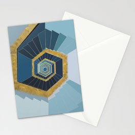 luxury fantasy stair-gold and blue,funny Stationery Card