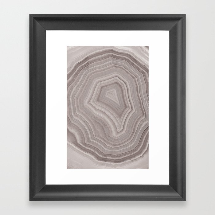 Gray Agate Rock Framed Art Print