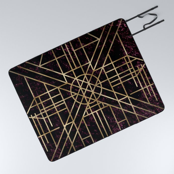Art Deco design - velvet geo IV Picnic Blanket