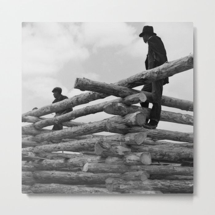 Walker Evans, Log Construction Metal Print