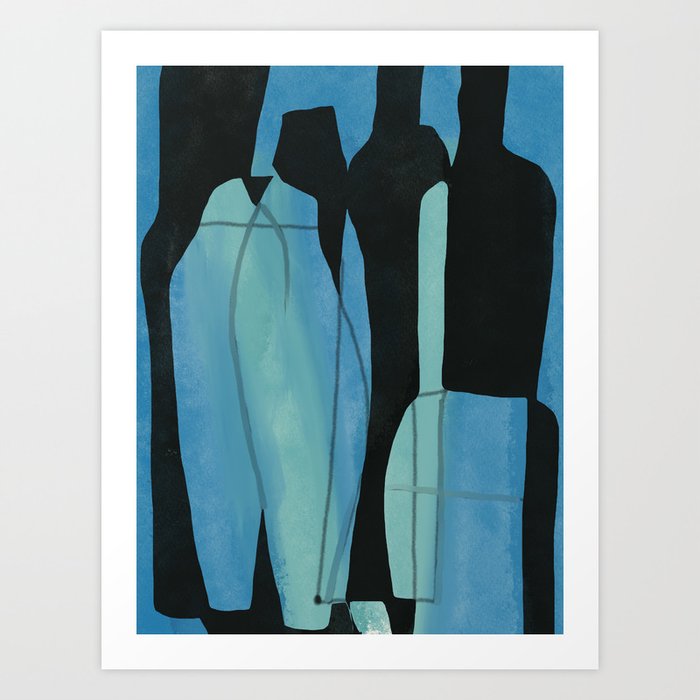 Stii life glass Vases silhouette Art Print