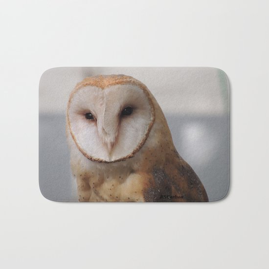 Barn Owl on Alert Bath Mat