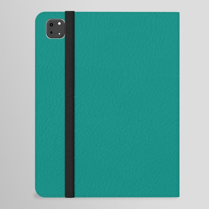 Dark Turquoise Solid Color Pairs Pantone Slushy 17-5730 TCX Shades of Blue-green Hues iPad Folio Case