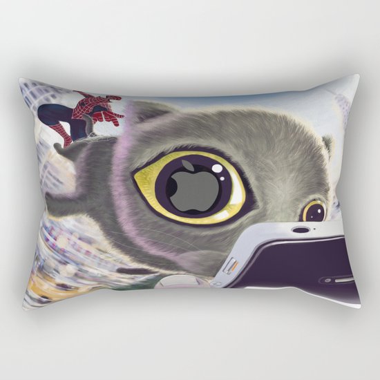 Falling Cat & Hero Rectangular Pillow