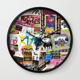 British Rock and Roll Invasion Fab Four Vintage Concert Rock and Roll Photography / Photographs Collage  Wall Clock