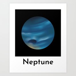 Neptune - science, planet, space, kids, minimal, gas giant, ice giant, planets, astronomy, cosmic Art Print