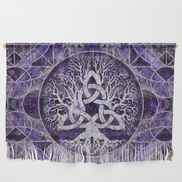 Tree of life with Triquetra Amethyst and silver Wall Hanging