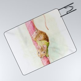 “A Mouse Ran Down the Bell Rope” by Beatrix Potter Picnic Blanket