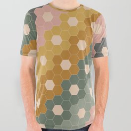 Hexagon Flowers All Over Graphic Tee