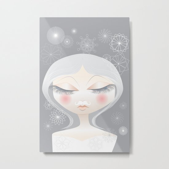 A Moustache From the SnowFall Metal Print