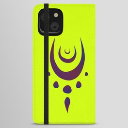 Purple dream catcher on a bright acid yellow background iPhone Wallet Case