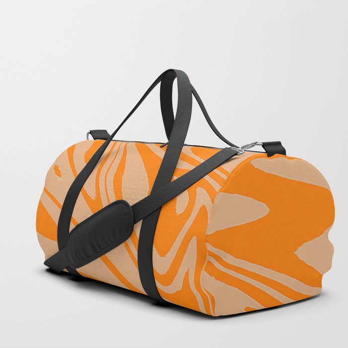Magic Orange And Grey Liquid Marble Abstract Duffle Bag