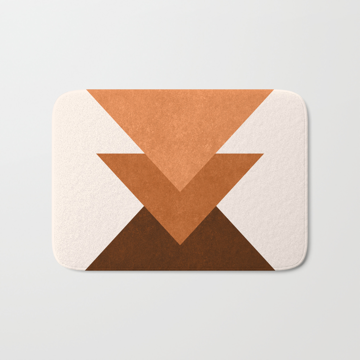 Geometric Blocks In Terracotta Bath Mat By Wellingtonboot Society6