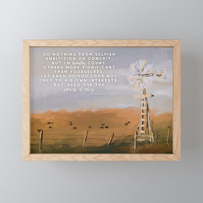 Philippians 2:3-4 Framed Mini Art Print