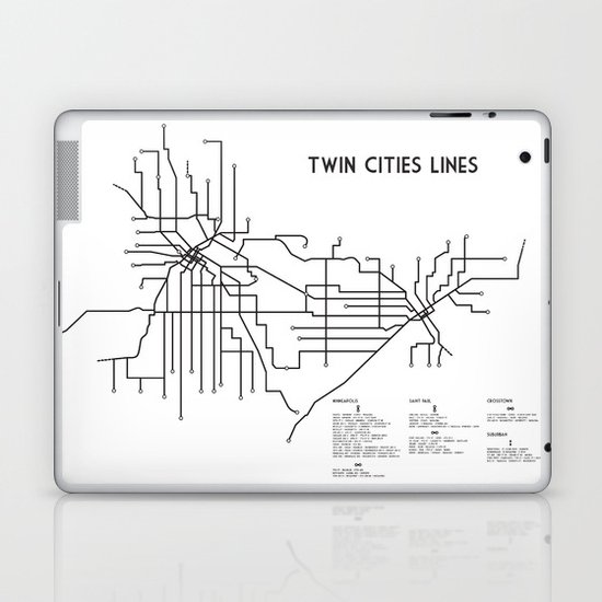 Twin Cities Lines Map Laptop & iPad Skin