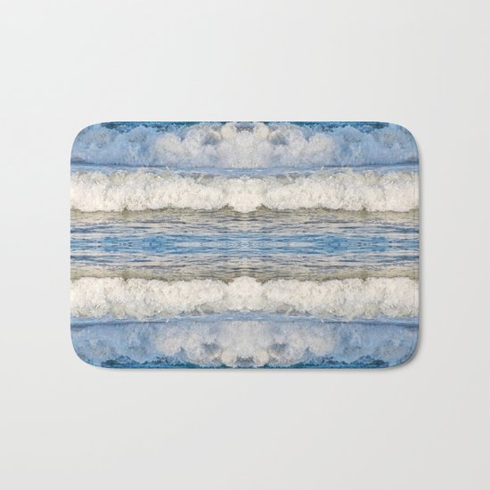 Abstract Waves splashing off the Queensland coast, Australia kaleidoscope Bath Mat