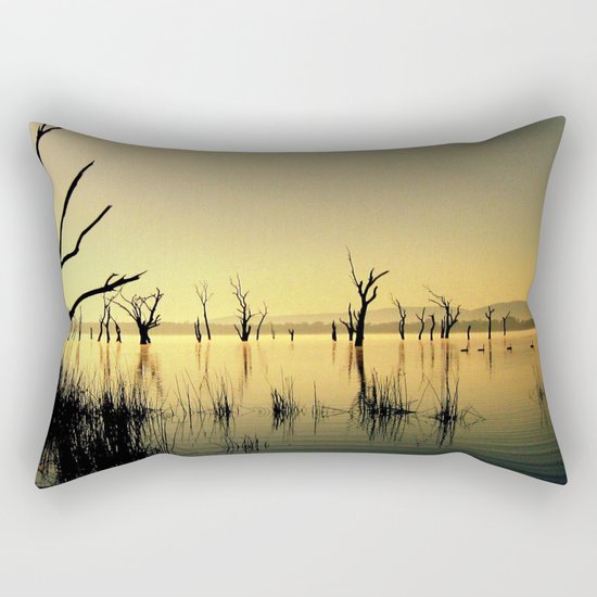 The Golden Lake Rectangular Pillow