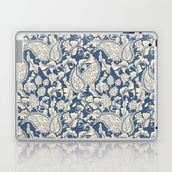 Vintage & Shabby Chic - William Morris Classic Blue Antique Floral Laptop & iPad Skin