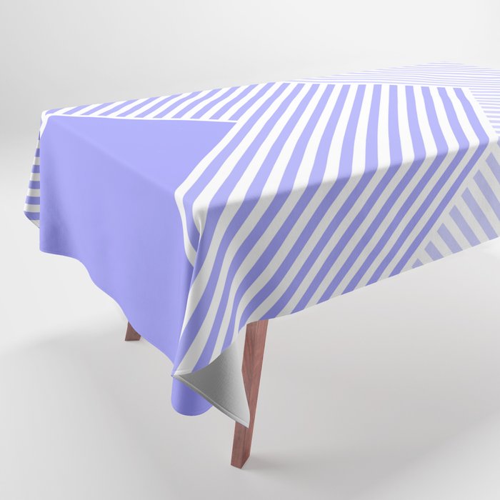 Very Peri Vibes Geometric Triangle Stripes Lavender Tablecloth