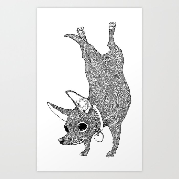 Chihuahua Handstand Art Print