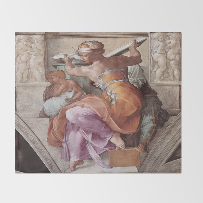 The Libyan Sybil Sistine Chapel Ceiling By Michelangelo Throw
