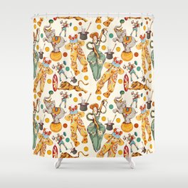 colored vintage style circus pattern Shower Curtain | Graphicdesign, Digital, Retro, Carnival 