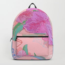 Romantic bougainvillaea and brush stoke simple summer flowers pink Backpack