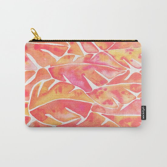 Split Leaf Philodendron – Melon Palette Carry-All Pouch