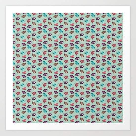Retro Phones Art Print